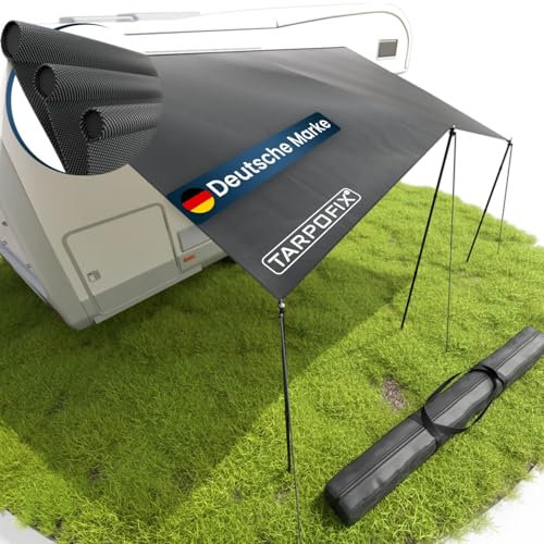 Tarpofix® Sonnensegel für Wohnwagen 4,5 x 2,4 m | 100% Wasserabweisendes Sonnendach mit Keder | Sonnenschutz & UV 60+ Schutz für Kederleiste | Vorzelt Plane für Camper & Wohnmobil Camping Caravan Tarp