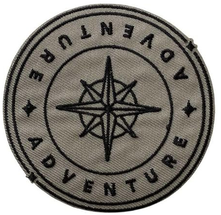 Mono-Quick 12331 Adventure Kompass rund Applikation, Bügelbild, Patch, Aufnäher, Outdoor ca. 8 x 8 cm