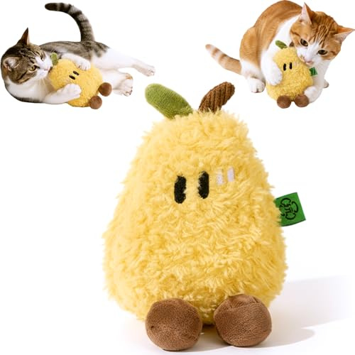 Electspark Cat Toy Kicker Pillows, Plush Catnip Cat Toy with Crinkle and Beep Sound, Interactive Toy for Kitten Feline Chew Enrichment, 5.91” Size for Bored Indoor Adult Cat Soft Cuddle Scratch Play