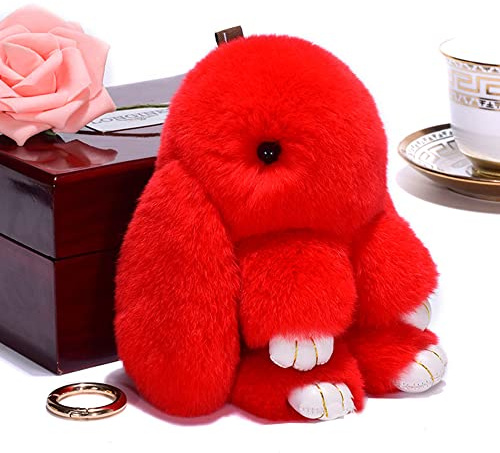 Aniyan Plüsch Hase Schlüsselanhänger 18cm – Flauschiger Kuscheltier Taschenanhänger für Schlüssel, Handtasche & Rucksack – Häschen Anhänger, Rot