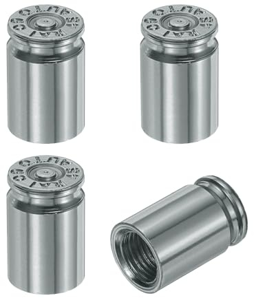 PATIKIL Tire Valve Stem Caps, 4PCS Universal Aluminum Alloy Car Air Stem Covers for Cars SUV Trucks Bikes Motorcycles Bicycles, Titanium