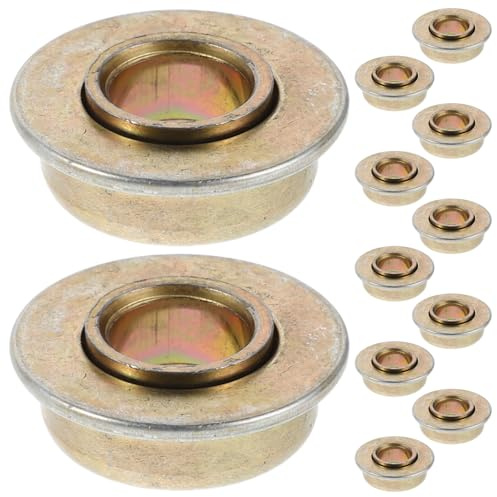 Rollstuhl Radlager 12 Stück aus Stahl für Vorderradgabel | Runde Schwenkplatte, Goldfarbenes Zubehör für Rollstuhl und Walker, Leiser Lauf, für Zuhause