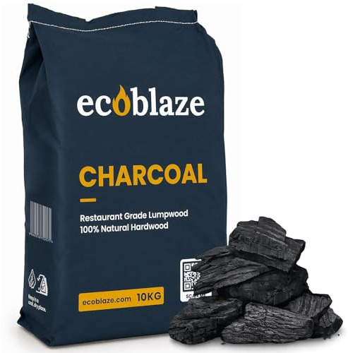 Ecoblaze 10kg Restaurant Grade Lumpwood Charcoal | Premium BBQ Charcoal for Kamado Joe, Big Green Egg & Weber | High-Heat Barbecue Coal for Pizza Ovens & Smokers