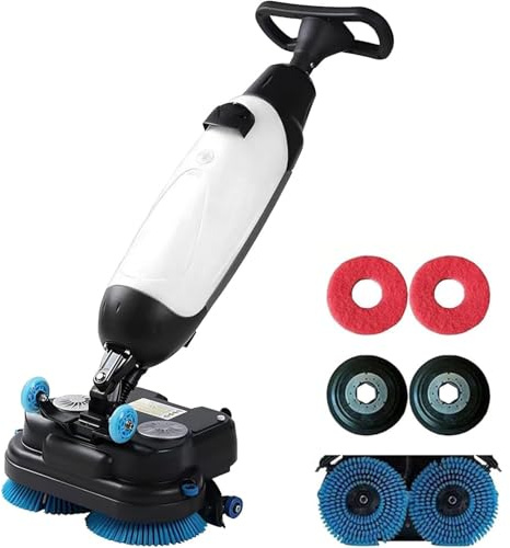 Nettoyeur de sols sans fil, autolaveuse électrique, balai électrique 43 cm, autonomie de 120 min, surface de nettoyage de 1200 m², double réservoir d'eau, pour la maison, le bureau, la salle