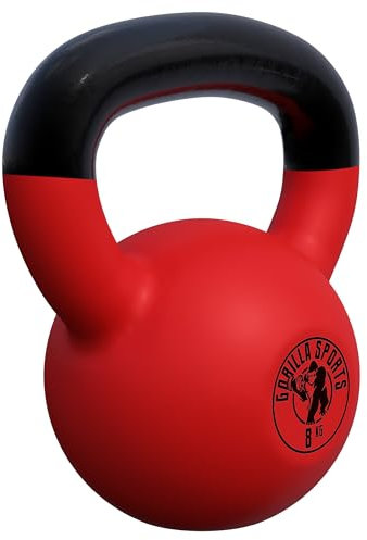 GORILLA SPORTS® Kettlebell - 2-32 kg Gewichte, Einzeln/Set, Gusseisen, Vinyl Beschichtung, Bodenschonende - Kugelhantel, Schwunghantel, Kugelgewicht, Rundgewichte für Fitness, Gym, Krafttraining