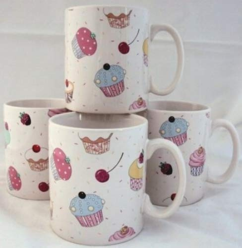 Fairy Cupcakes Mugs Set of 6 Cupcakes Porcelain Mugs Hand Decorated in The UK Free U.K. Delivery