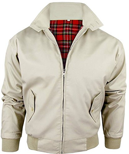 Army And Workwear Harrington-jacka med rutigt foder, tillverkad i Storbritannien, män, med dragkedja, klassisk bomberjacka