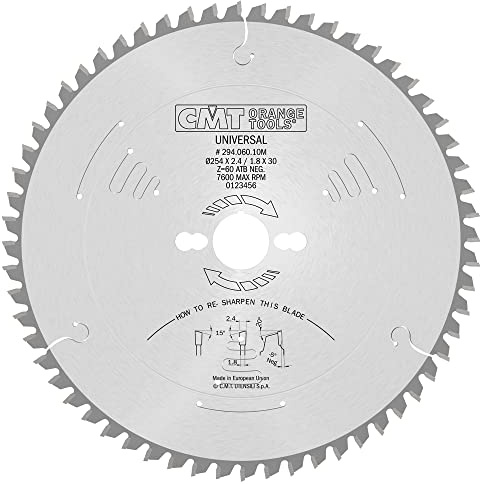 QUERSCHNITTSÄGE 254X2.4X30 Z=60 -5° WECHSELZAHN 294.060.10M
