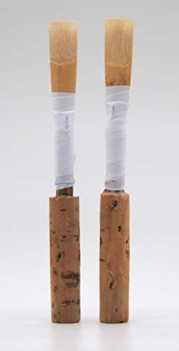 2 x Soundman® SOR-700 Oboenrohre - mit Drahtzwinge und eigenem Reedguard - 2 Rohre für Oboe (Medium)