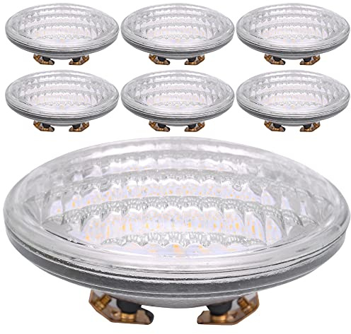 PAR36 LED 12 Watt Light Bulb Outdoor Garden Landscape Lighting Low Voltage 12V AC DC AR111 G53 Spot Lighting Accenture IP65 Flood Lamp 3000k Warm White 12 Volt Indoor Olympic Pool Lights Value 6 Pack