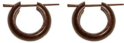 81stgeneration Orecchini a Cerchio Piccoli in Legno di Cocco da 17,5 mm | Orecchini Gotici Marroni Fatti a Mano | Orecchini a Cerchio Tribali in Legno per Donne e Uomini | Orecchini Hippie