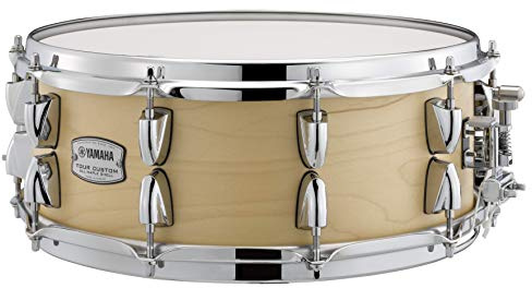 The Yamaha Tour Custom 14 x 5.5 Snare Drum with 6-ply 100% Maple Shell in Butterscotch Satin, All-Purpose Snare For the Serious and Working Drummer