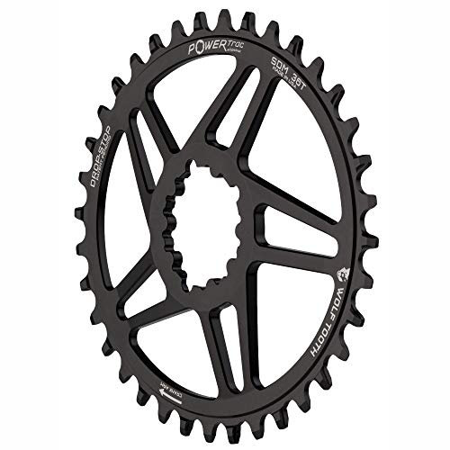 Wolf Tooth PowerTrac Elliptical SRAM 3-Bolt Direct Mount Kettenblatt, Standard 47mm/Offset, OVAL-SDM40-FT