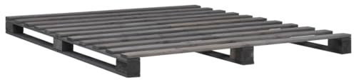 vidaXL Kiefernholz Massiv Palettenbett Palettenmöbel Massivholzbett Bett Holzbett Futonbett Bettgestell Bettrahmen Doppelbett 160x200cm Grau