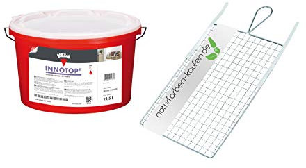 KEIM Innotop anwendungsfertige Sol-Silikatfarbe für Innen mit einem Rollsieb Altweiß 1 Eimer a 12,5 l