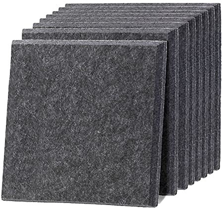12 Stück Akustikplatten Akustische Schalldämmplatten Schallabsorber Platten Akustikpaneele zur effektiven Akustik Dämmung Schallschutz für Studio Hause ca. 30x30cm (Dunkelgrau)