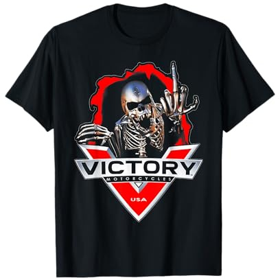 American Motor Cycles Victory USA Skeleton Funny Graphic T-Shirt