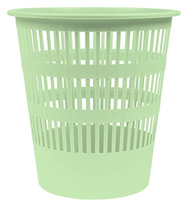DONAU D307-06 Waste Paper Basket 12 Litres/Green Pastel Colour/Plastic/for Office Kitchen Stable Ecological PP Product Tear-Resistant / 1 Piece