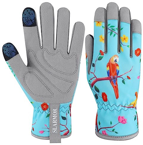 SLARMOR-Gartenhandschuhe-Damen, Mikrofaser-Material mit Touchscreen-Funktion, ideal-für-Gartenarbeit, Reinigung, Camping & Landschaftsgestaltung, perfektes Garten Geschenk für Frauen