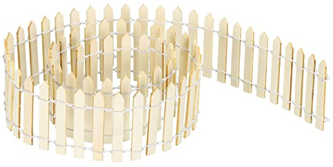 sourcing map Miniature Garden Fence, 35 Inch Long Wood Ornament Wood Color | Wooden Decorative Picket Fence, for DIY Crafts Project