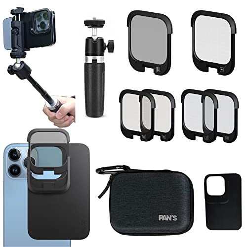 Pan's Snap Filter Kit de filtres à effet pour les amateurs de films vidéo iPhone et Tiktok/YouTube/Ins Blogger, compatible avec iPhone 14 Pro Max, trépied extensible et clip de téléphone
