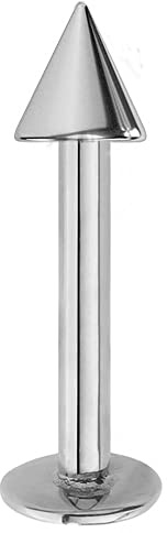 JEWEL BARREL Labret Lippenpiercing Körperschmuck Piercing Lippe Helix Nase Ohr, 6 mm, 8 mm, 10 mm, 12 mm Stablänge, 16g (1,2 mm), Chirurgenstahl mit Kegel Spitze
