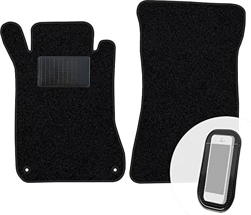moto-MOLTICO Vorne Fußmatten Auto Velours Autoteppiche Schwarz Automatten Set 2-teilig passend für Mercedes-Benz C-Klasse W203 Coupe 2001-2008