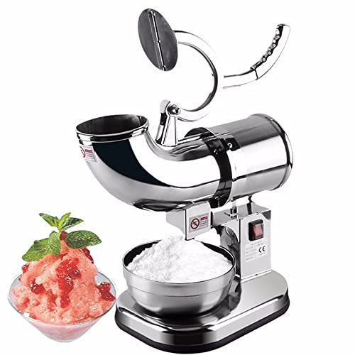 Electric Ice Crusher, Stainless Steel Shaved Ice Snow Cone Machine for Home Commercial Use for Cocktails, Ice Cream, Smoothies, Juice