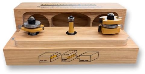 Sommerfeld's 3 Piece Matching Tongue & Groove Router Bit set 1/2-Inch Shank For Cabinet Doors