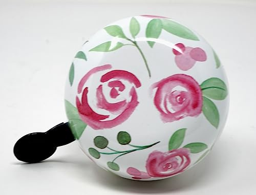 Ding Dong Fahrradklingel Rosen Blumen im klassischem Retro Look ca. Ø 80 mm Fahrrad Klingel Glocke