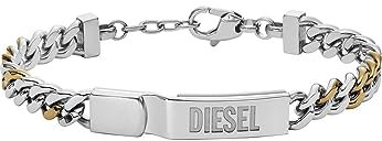 Diesel Herrenarmband in 2 Farben aus Edelstahl mit Karabinerverschluss