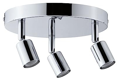 Paulmann 66747 Deckenstrahler Carolina IP44 GU10 230V max. 3x10W dimmbar Chrom dreiflammiges Spotlight