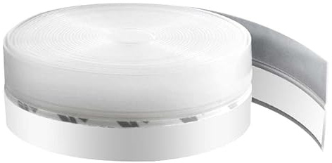 Weather Stripping Door Seal Strip, Dichtungsstreifen, Wetterfester Türdichtung, Selbstklebend Silikon Dichtungsband, Staubschutz und Schalldicht Zugluftstopper für Fenster Tür (Weiß, 25mm x 5m)