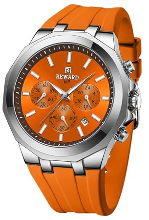 FORSINING Modische Herren-Armbanduhr, analog, Quarz, lässig, mit Silikonband, wasserdicht, Sport-Chronograph, leuchtend
