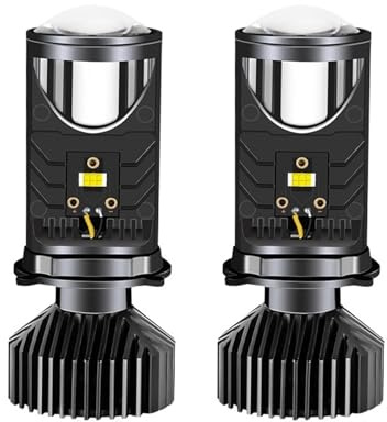 KYPSZQPSH Proyector LED H4/9003/HB2 Hi/Lo 40000LM for faros de coche, bombillas bi-LED con lente, proyector H4, mini proyector, proyector de faros, LHD, 12V/24V(1 pair)