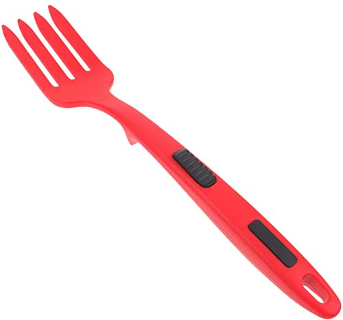 LIFKOME Tenedor De Cocina De Silicona Práctico, Color Rojo, Resistente Al Calor, Para Pasta y Ensalada, Utensilio Ligero Para Cocinar, Uso Diario Cocina, Diseño Ergonómico