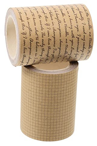 SEWACC 2rollen Kraftpapier-klebeband Dekorativ Vintage Diy Scrapbook Handbuch Geschenkbox Bastelband Umschlag Schreibwaren Klebebänder Leimband