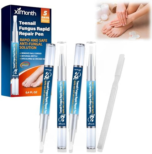 4 Pezzi Nail Care Pen, con Lima Unghie, Penna per la Cura Delle Unghie, Arricchito con Aloe Vera, Angelica Dahurica, Cipresso e Fiore di Bocciolo Rosso