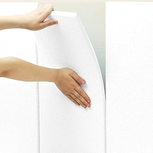 YSZBD Wandpaneele Selbstklebend Kopfteil Bett、Wandkissen Bank、Wandpaneele Stoff、Wandpolster Samt、Polsterelemente、Gepolsterte Wandpaneele Bett(#White)