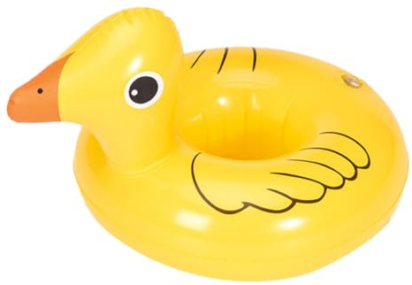 VICASKY 5piezas Posavasos Hinchable Piscina Diseño Pato Amarillo PVC Ligero Duradero Soporte Bebidas Multifuncional para Fiestas y Acuático