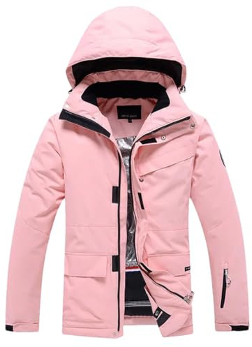 Damen Solid White Skianzug Snowboard Bekleidungssets Winter Skijacke Hose Schnee Overalls pnnrk Jacke XXL, Pnnrk Jacke, 48