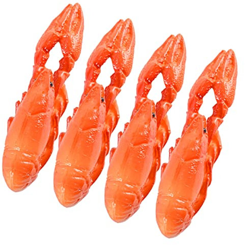 JOINPAYA 4stücke Teiliges Täuschend Echte Deko-Modelle Kleine Hummerkrebse Realistische Tierfiguren Puppen Für Aquarium Garten Party Tischdeko Kindgerecht Robust