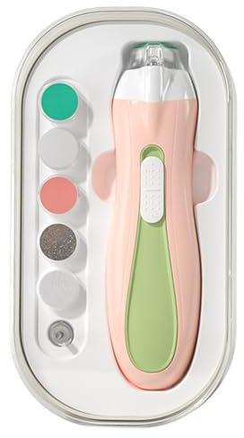 NOLOWY Herramienta de cuidado de uñas para bebés, fácil de usar, lima eléctrica para uñas de bebé, lima de uñas eléctrica con cabezales de molienda suaves, seguro para el bebé