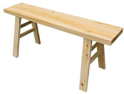 DYUNCZ Holzbank, Holzbank Rustikal, Dünne Bank, Bank Flur, Schmale Eingangsbank, Esszimmerbank, Vintage-Bank, for Wohn- und Esszimmer, Rustikales Design, Natürliches Finish(Yellow,98 * 24 * 45cm)