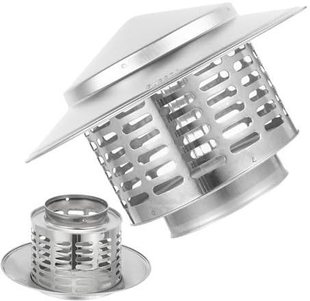 1.6 in/2 in/2.5 in/3 in Chimney Flue Cowl, 304 Stainless Steel Cone Top Chimney Cap with Bird Guard, Outside Roof Fireplace Chimney Cover, Stove Pipe Topper for Vent Cap(63 mm/2.5 in)