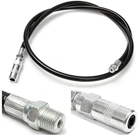 ATUMY Grease Fittings grease gun 100cm Flexible Grease Gun Whip Hose Heavy Duty High Pressure Long Extension Exterior