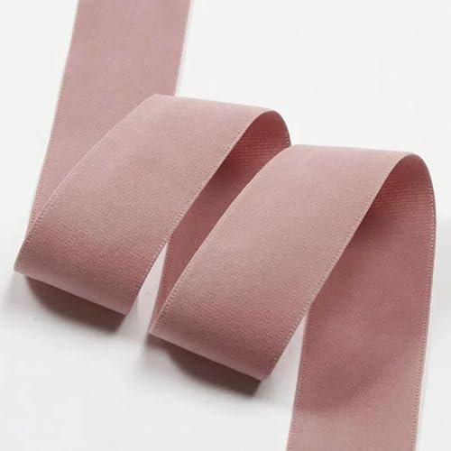 5 Yards/Roll 25 38mm Solid Color Double Face Suede Blank Pressing Velvet Ribbon for DIY Bows for Crafts Clothing Accessories-12 Korean pink-25mm