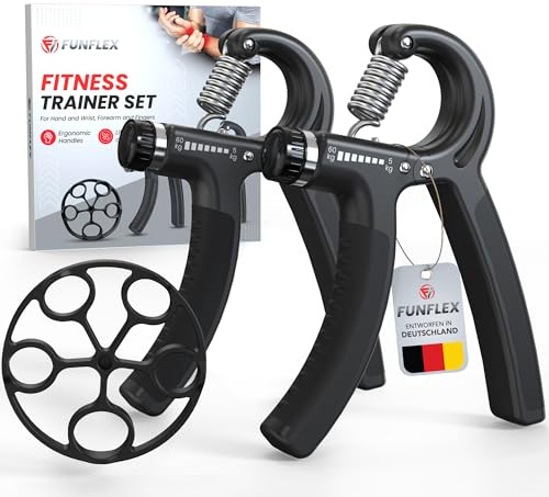 Allenatore Mano Dita, Set 2 Pezzi Trainer Forza Presa, Resistenza Regolabile 5-60kg, Grip Ring, Trainer Dita, Allenamento Forza Mano Avambraccio, Attrezzo Fitness