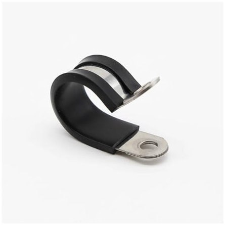 KSeSii Clips en P doublés de caoutchouc en acier inoxydable de type R 304 Collier de serrage de tuyau Collier de serrage de tuyau Collier de serrage fixe Support de tuyau(25mm)