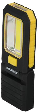 WOLFPACK LINEA PROFESIONAL Linterna LED Profesional Multifunción Compacta Plegable A Pilas (3 AAA) 210 Lumenes 2 Modos de Iluminación Con Iman y Gancho